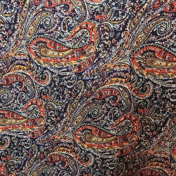 DouBCQ‎ Womens Dress Size 2XL Pleated Flowy Pockets Casual Orange Paisley New - Picture 7 of 10
